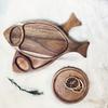 Rustic Wooden Fish Dish Handmade Fish Shaped Plate Snacks Tray Solid Wood Tray  Kitchen Counter