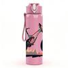1PC Mountain Bike Outdoor Sport Print 750ml Color Plastic Sports Water Bottle Leakproof Flip Straw Lid Suitable for Sports Office Home Use