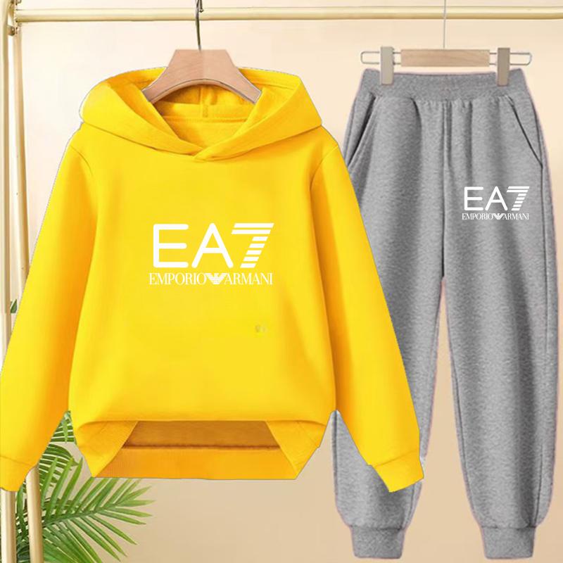 Kids Autumn Winter Hoodie Letter Print Clothing Casual Top+Trousers 2PBoy Girl 3-12Yrs Child Gift Brand Sports Coat Jogging Set