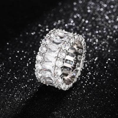 Luxury Ring for Women Wedding Rings Half Circle Brilliant Cubic Zirconia Delicate Gift Lady Engagement Christma Jewelry