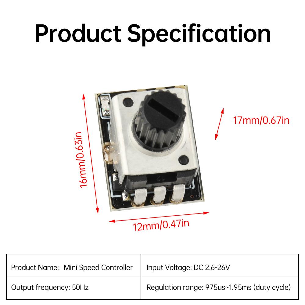 DC 2.6-26V 50Hz Mini ESC Tester DIY Brushless Fan Simple Aeromodelling Motor PWM Governor 12 Bit ADC Resolution Microcontroller