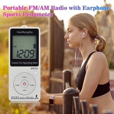 HRD-602 Tragbarer Radioempfänger, FM/AM-Radio, LCD-Display, Sperrtaste, Taschenradio mit Kopfhörer