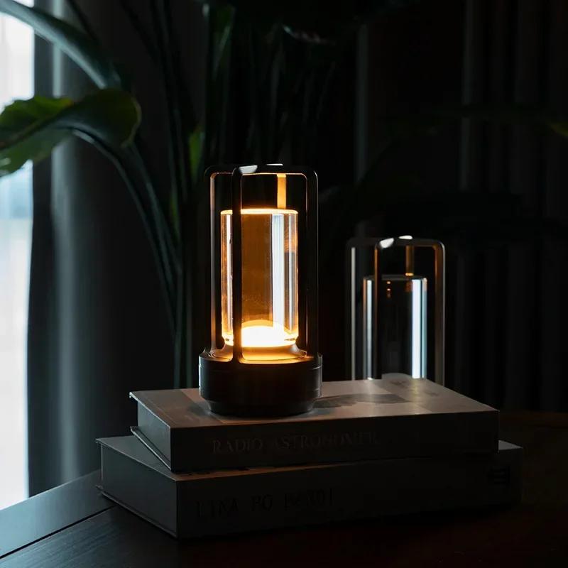 LED Table Lamp Rechargeable Cross 2000 Mah Desktop Night Light Touch for Home Bedroom Atmosphere USB Camping Outdoor Lighting