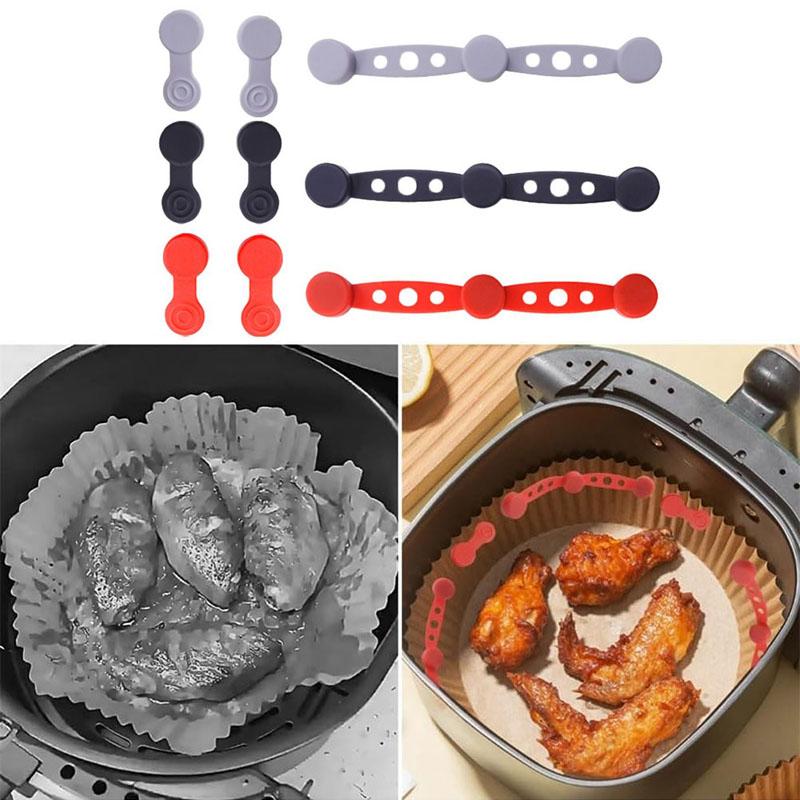 Air Fryer Magnets For Parchment Paper Silicone Magnet Buckle Air Fryer Accessories Liner Holder Replacement Parts Prevent Paper