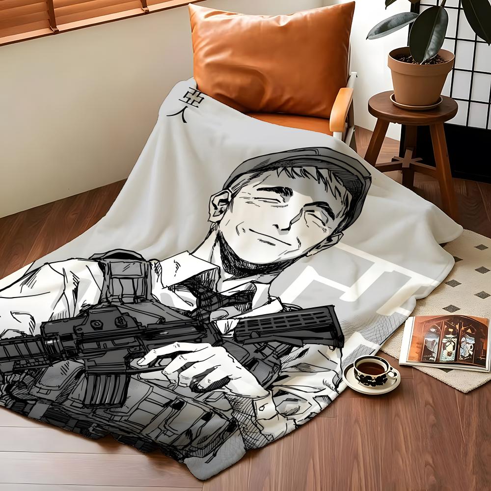 Anime A-Ajin D-Demi H-Human Throw Flannel Cozy Print Blanket, Portable, Durable Machine Washable Cute Cool