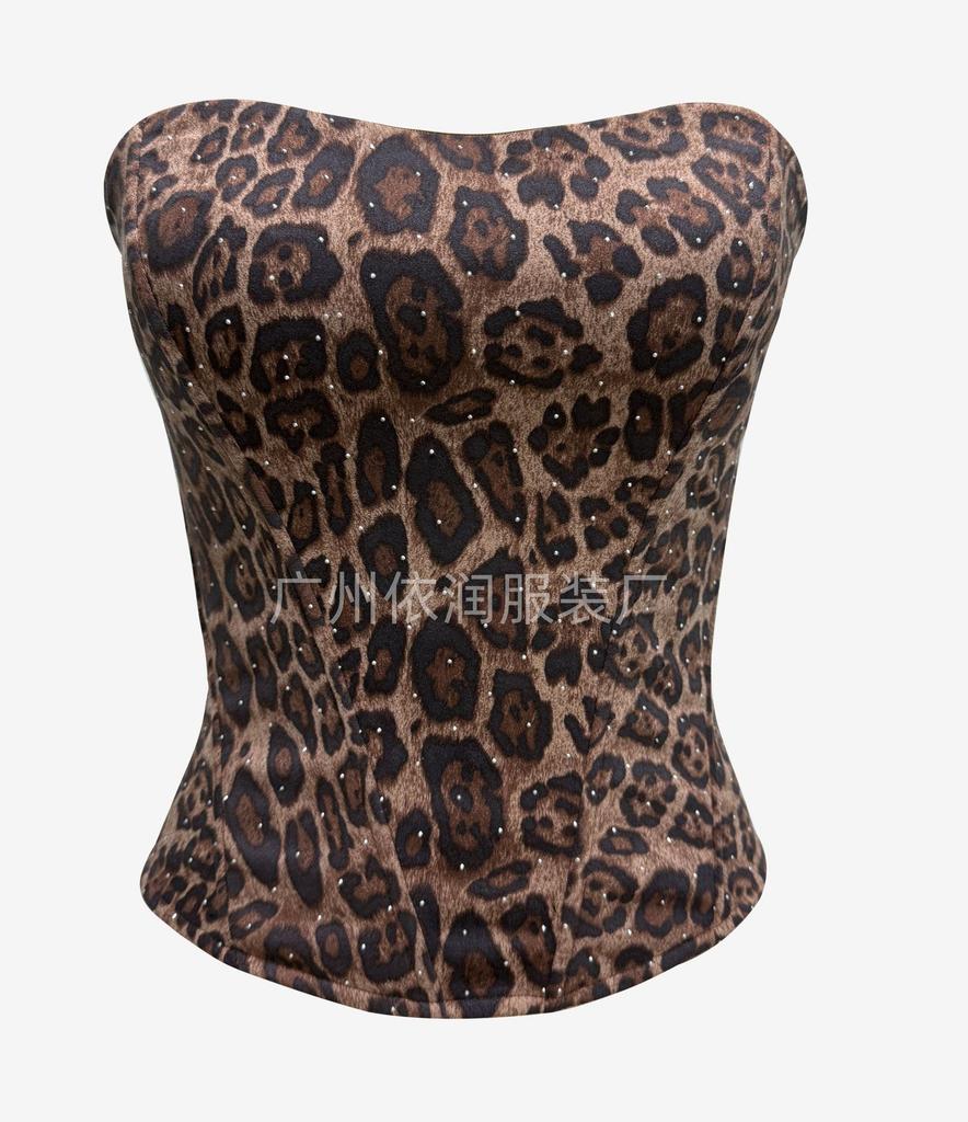 Body sculpting fish bone chest wrapping women's vest sexy high waist slim fit European and American fashion with chest pad non-slip strip tube top bra