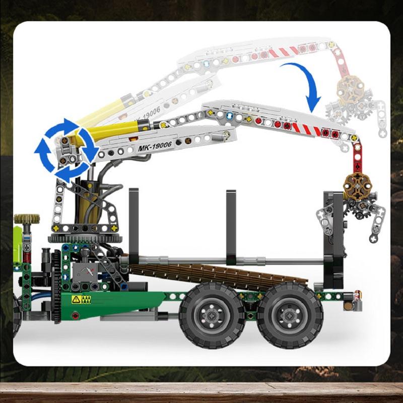 MOULD KING Technical Building Blocks The APP Pneumatic Forest Machine Truck MOC-32456 Model Toys for Kids Christmas Gifts