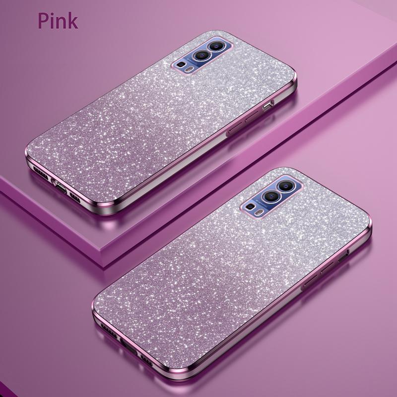 

Для VIVO Y72 5G IQOO Z3 Роскошный гальванизированный блестящий чехол для телефона Для Vivo Y72 5G IQOO Z3 Чехол Прозрачная мягкая задняя защитная крышка For Vivo IQOO Z3 розовый