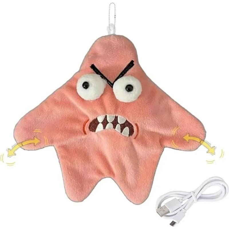 Moving Starfish Pendant Irritable Big Star Plush Pendant Crazy Explosive Backpack Doll Pendant Funny Small Ornament Decoration