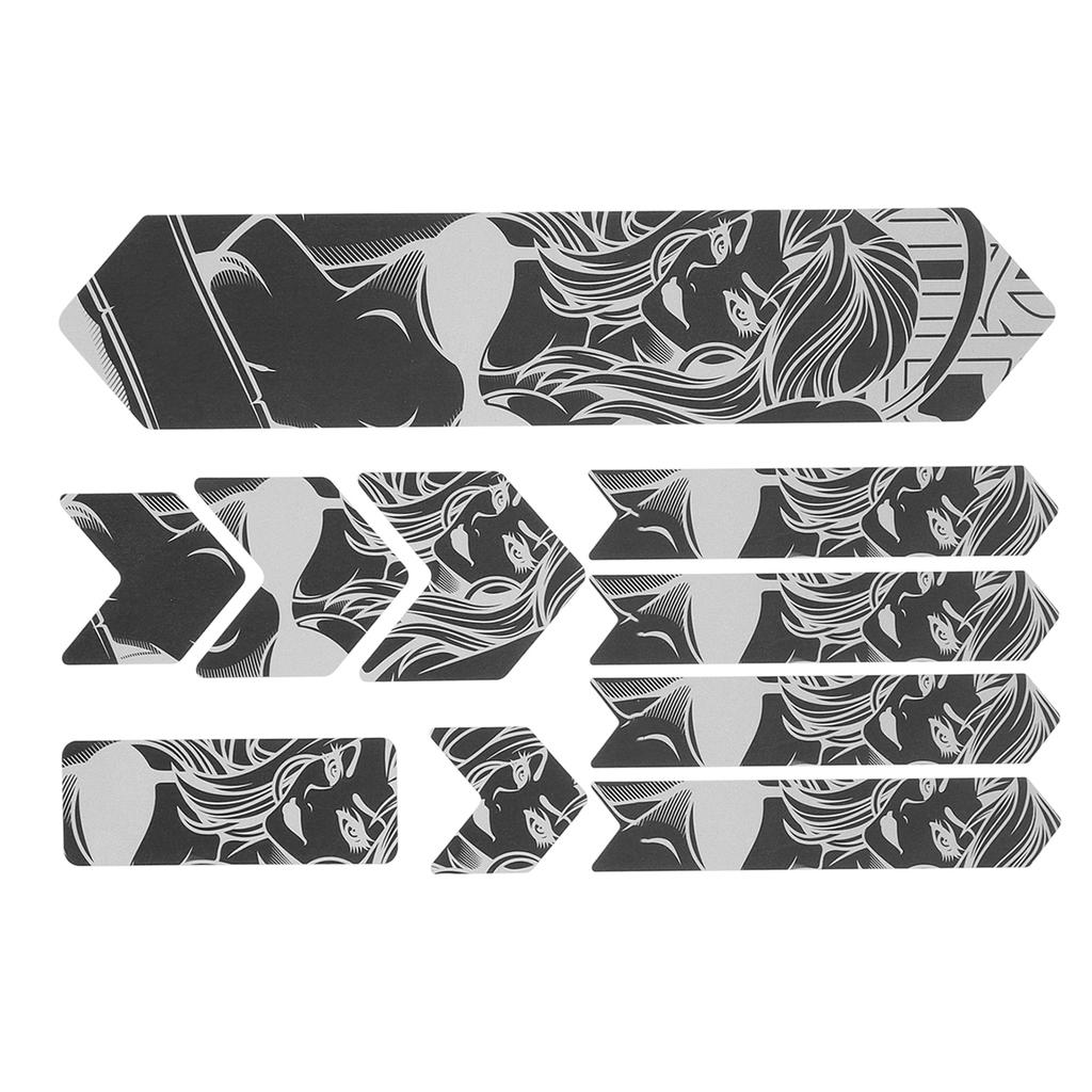 ENLEE 10PcsSet Bike Frame 3D Night Reflection Removeable Sticker Bike Paster Guard CoverBeauty