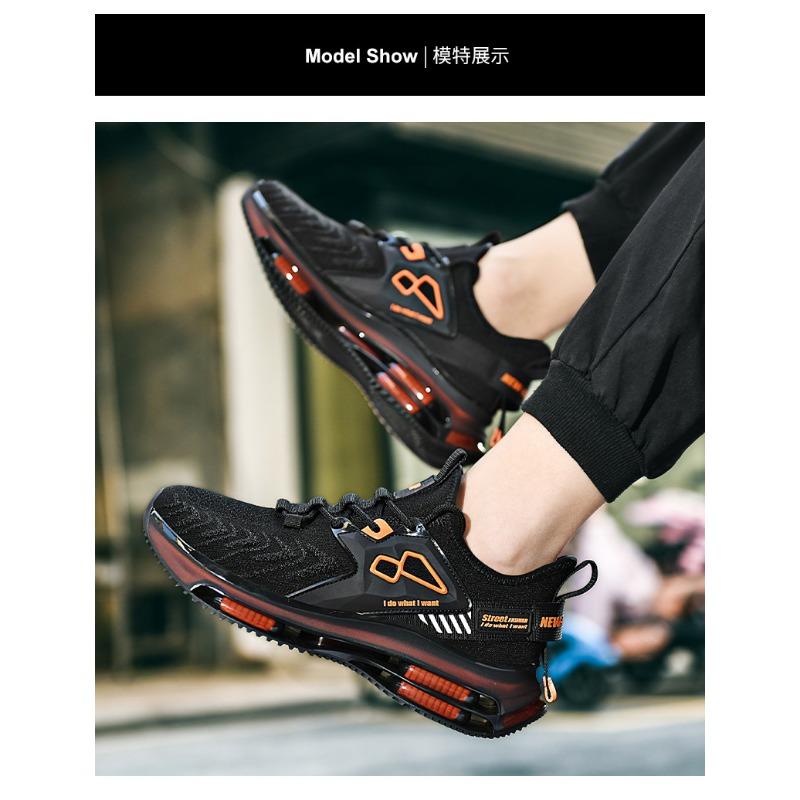 Men's Full Air Cushion Running Shoes Breathable Knit Non-slip Shock Absorbing Athletic Sneakers