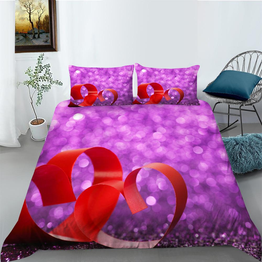 

Creative Style Quilt Cover Pillowcase Two or Three-piece Set Polyester Digital Printing Party Series Can Be EU single 135*200