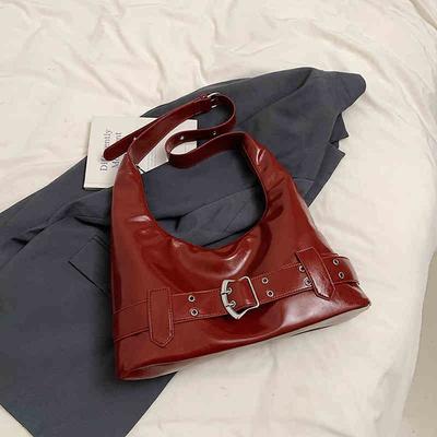 Autumn Winter Red Casual Large Capacity Women's Shoulder Bag Shopping Crossbody Bags New Commuting Vintage Bags