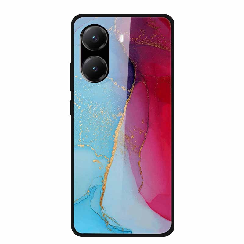 Tempered Glass Case For Poco X7 Pro Back Cover PC Hard Shockproof Cases for Xiaomi PocoX7 Pro Funda Marble Texture Fashion Coque