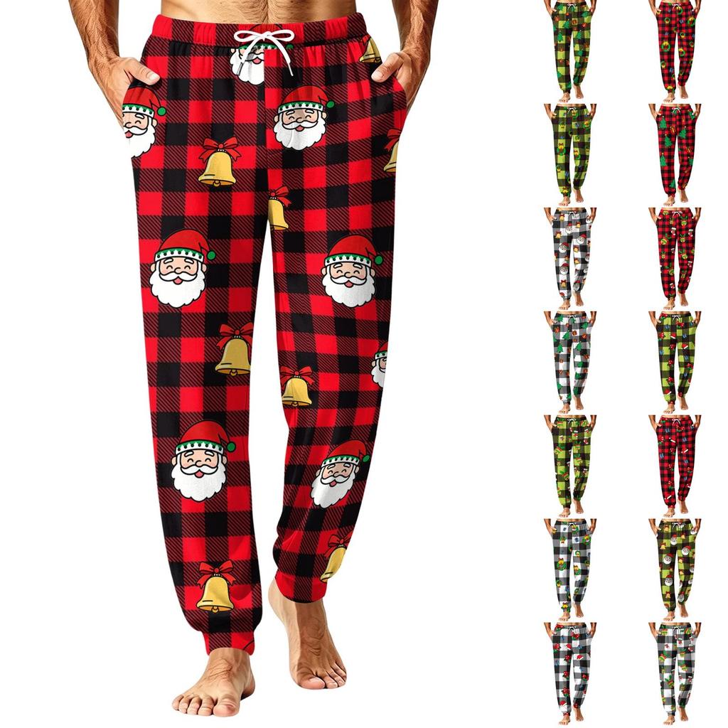 Heren Kerstprint Thermische Pyjamabroek voor Herfst Winter