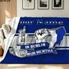 1PC Hertha BSC Custom Name Patterned Flannel Blanket Suitable For All Seasons for Home Decor Warmth and Comfort Gifts Holiday Present