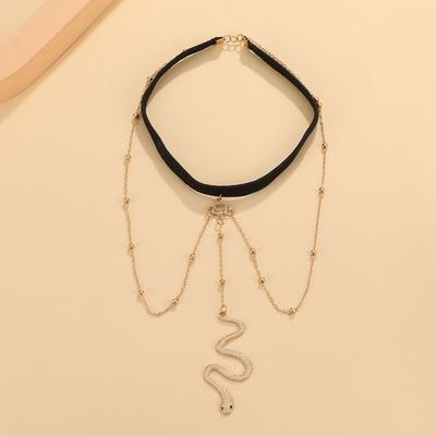 Yousheng Leg Chain Snake Pendant Multi-layered Tassel Body Jewelry with Anti-slip Elastic Band Thigh Jewelry for Beach Yoga Dance Competitions