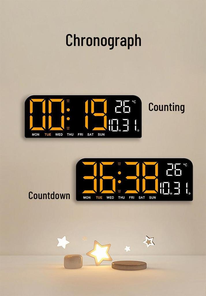 Large LED Desktop Alarm Clock with Hanging Option - Creative Table Clock with Simple Design