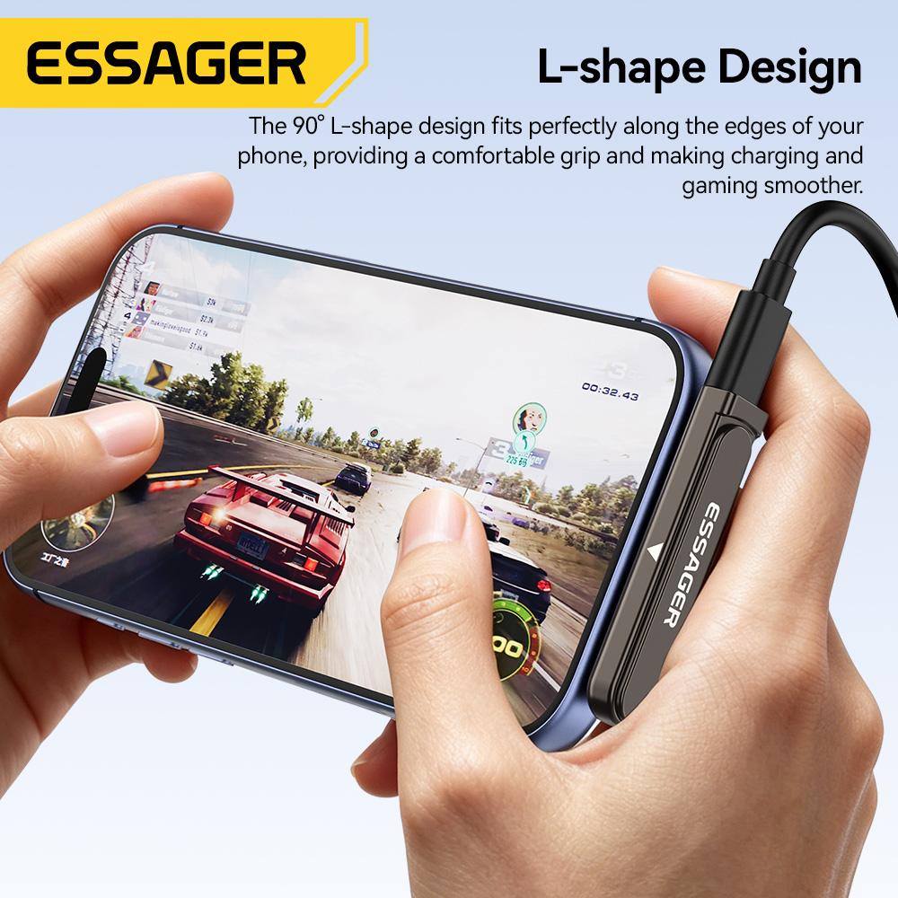 Essager 240W 2-in-1 Fast Charging OTG Adapter with Foldable Stand Type-C Male to Type-C Female Converter For iPhone 17 16 15 Pro 3