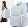 Campus Süße Schleife Mädchen Schultaschen Mittelschule Mittelschule Schüler Rucksack Einfache Einfarbige Große Kapazität Mädchen Teenager Mädchen Buch Tasche