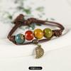 Retro ceramic flower woven bracelet niche literary hand rope small fresh bell bracelet female