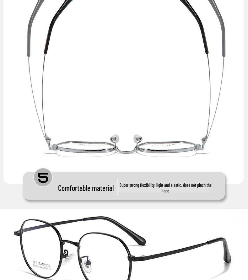 Ultra-light Retro Round Metal Eyeglass Frames for Myopia - Stylish & High-Quality Student Frames