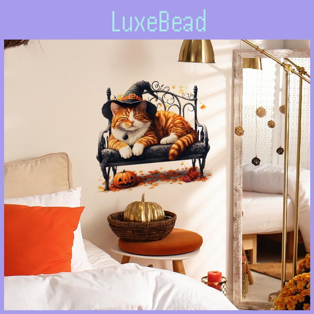Hat Witch Halloween Cat Wall Sticker Pvc Decor For Living Room And Home Decor