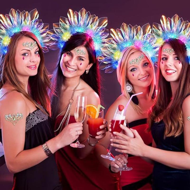Leuchtende Stirnbänder Leuchtende Krone Sänger LED Laser Haarband Blinkender Kopfschmuck Leuchtende Krone Nachtclub Weihnachtsfeier Kopfbedeckung