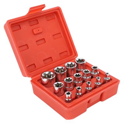 14Pcs E Star Socket Set Chrome Vanadium Steel Portable External Star Socket Set for Repair