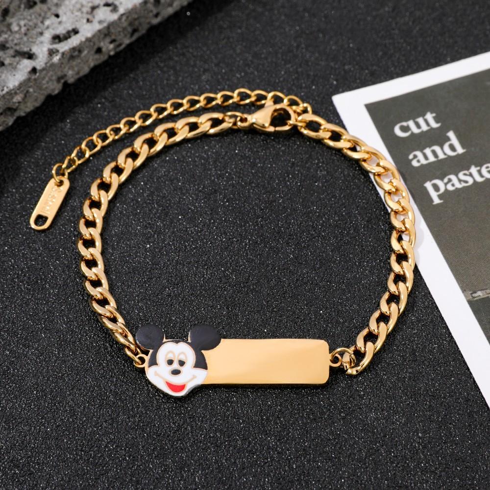 Stitch Hand Chain For Children With Creative Heart Shape Design And Electroplated Zinc Alloy Material