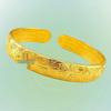 Retro Hundred Blessings Heart Sutra Gold-Plated Bangle Bracelet