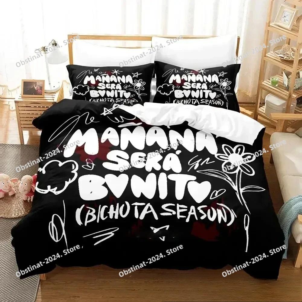 Karol G Manana Sera Bonito Bichota Bedding Set Printed Duvet Cover Sheet Pillowcase Bed Soft Quilt Cover Full Queen King Size