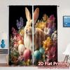 2pcs   2D FLAT PRINTING Curtains (Without Rod) BunnySpringJoy Modern Pattern Curtains Versatile Fabric Curtains Outdoor