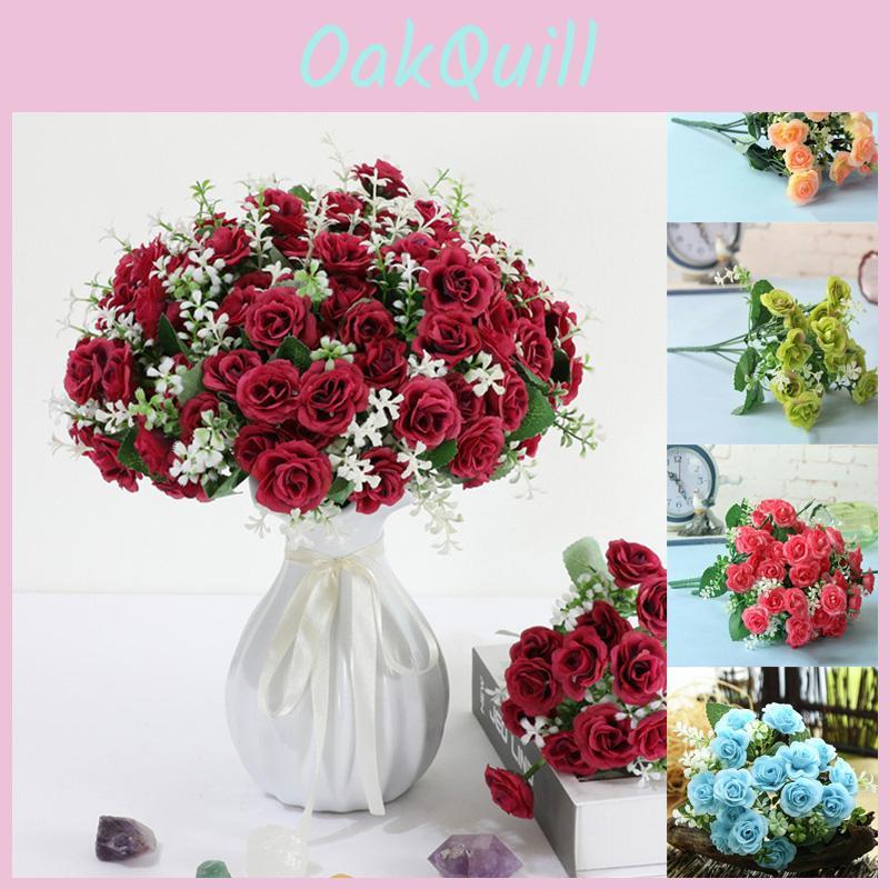Charming 15 Heads Faux Silk Rose Flower Bouquet Perfect For Indoor And Outdoor Use