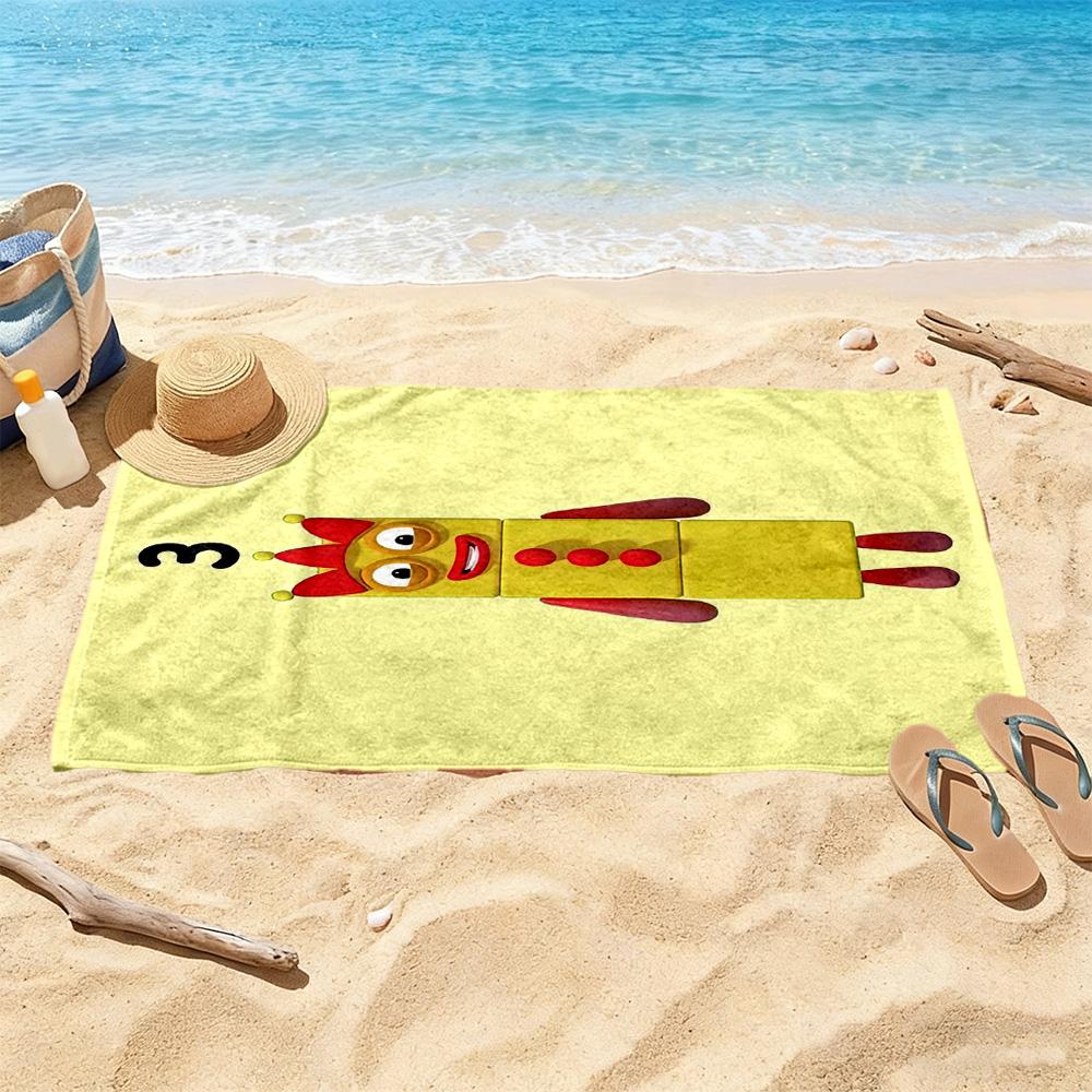 Numberblocks Beach Towel Super Soft Microfiber Quickdry Fabric Comfortable Lightweight Suitable For Swimming Gym Camping Yoga Vacation
