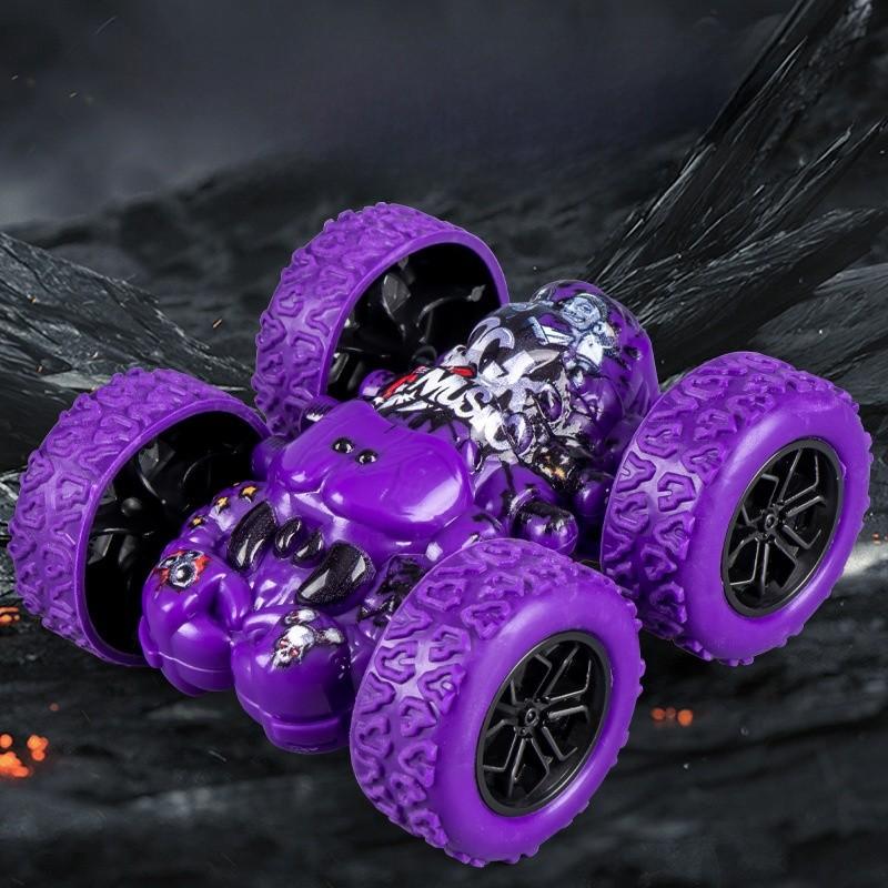 Inertia Cartoon Graffiti Offroad Car Toy With Doublesided Stunt Flip For Kids Play And Development
