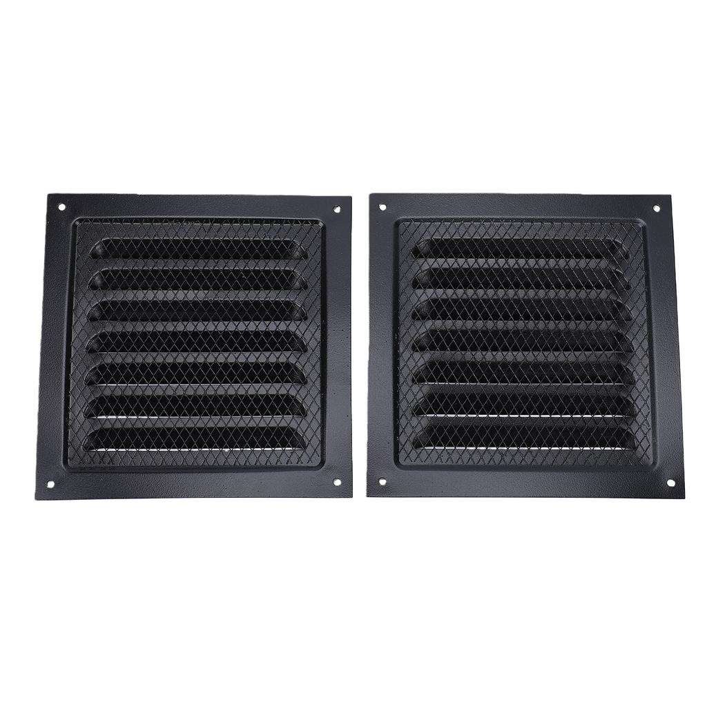 2PCS Attic Vent with Protective Mesh Aluminum Wall Vent Square Louver Ventilation Grille for Exterior Door Garage