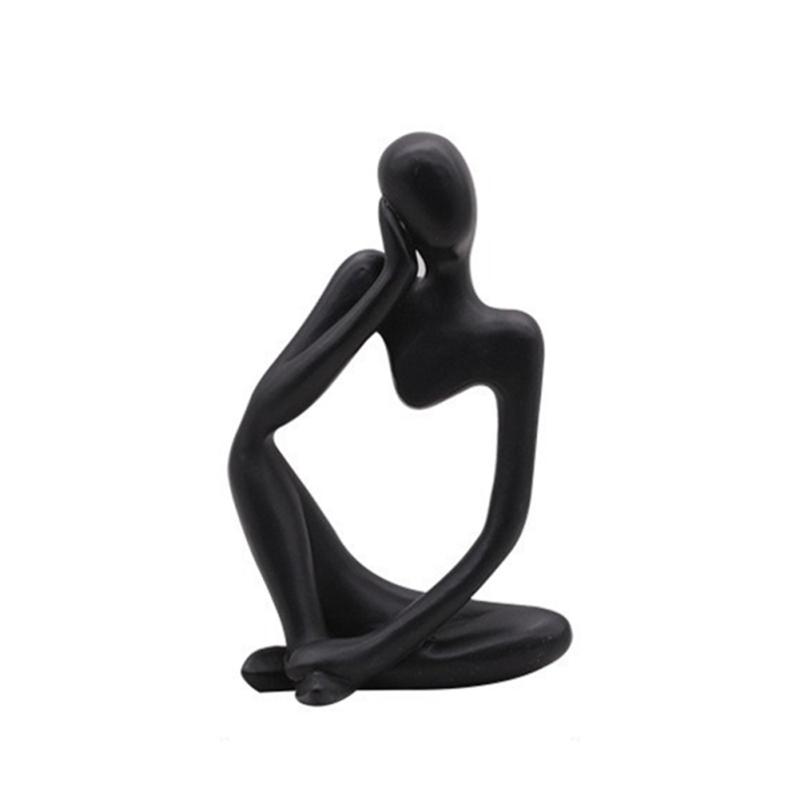 3pcs Abstract Modern Thinker Statue Resin Craft Collectible Figurines Desktop Ornament For Home