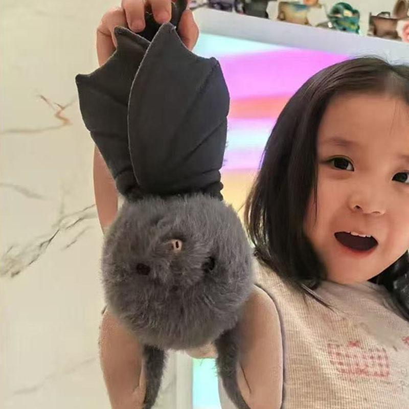 Cute Bat Plush Toy Soft Fluffy Stuffed Animal Gothic Style Home Desk Office Car Decor Halloween Ornament Novelty Gift For Friend