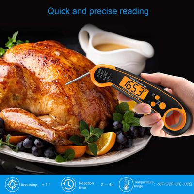 Digital Meat Thermometer with Bottle Opener Waterproof Instant Read Food Thermometer Grilling Cooking Backlight LCD Screen Ultra-Fast BBQ Thermometer