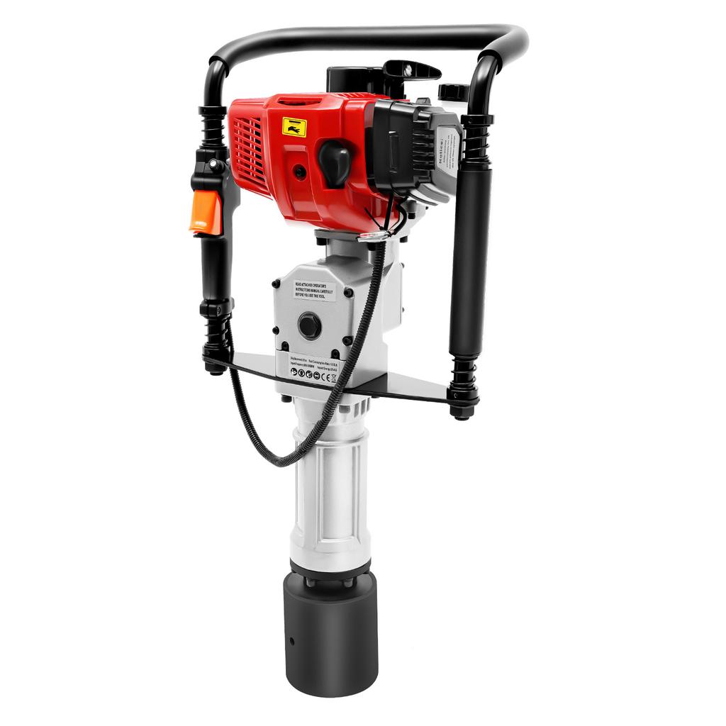 52CC 2-Stroke Gasoline Pile Driver 1900W Handheld Petrol Piledriver Hammer 6500RPM Air Cooled W/3 Post Driving Head