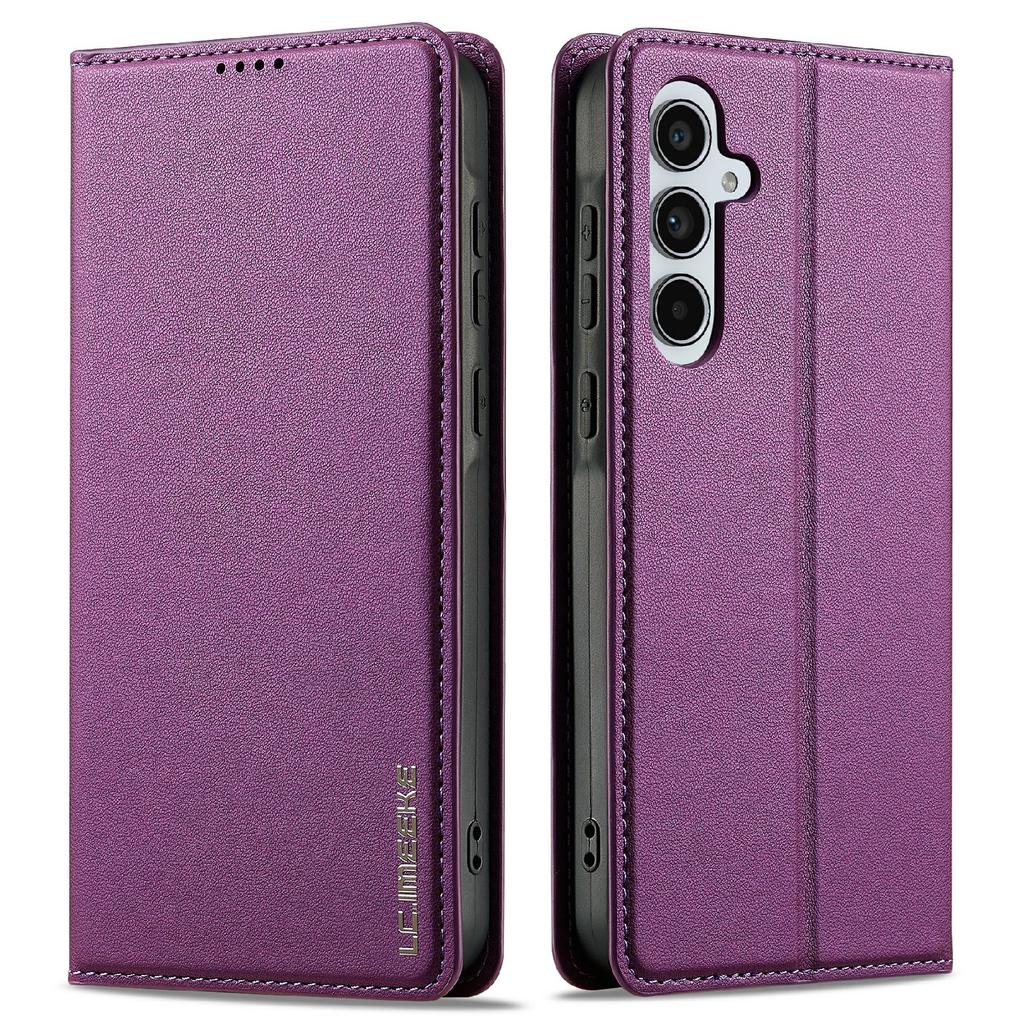 LC.IMEEKE L1 Series for Samsung Galaxy S25 FE Case PU Leather Wallet Stand Protective Phone Cover