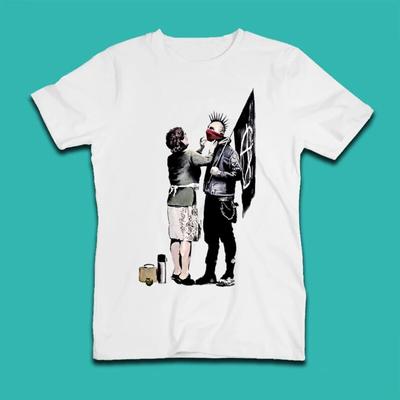 Banksy Design Print Pánske tričká Letné Ležérne Anime tričko Unisex oblečenie