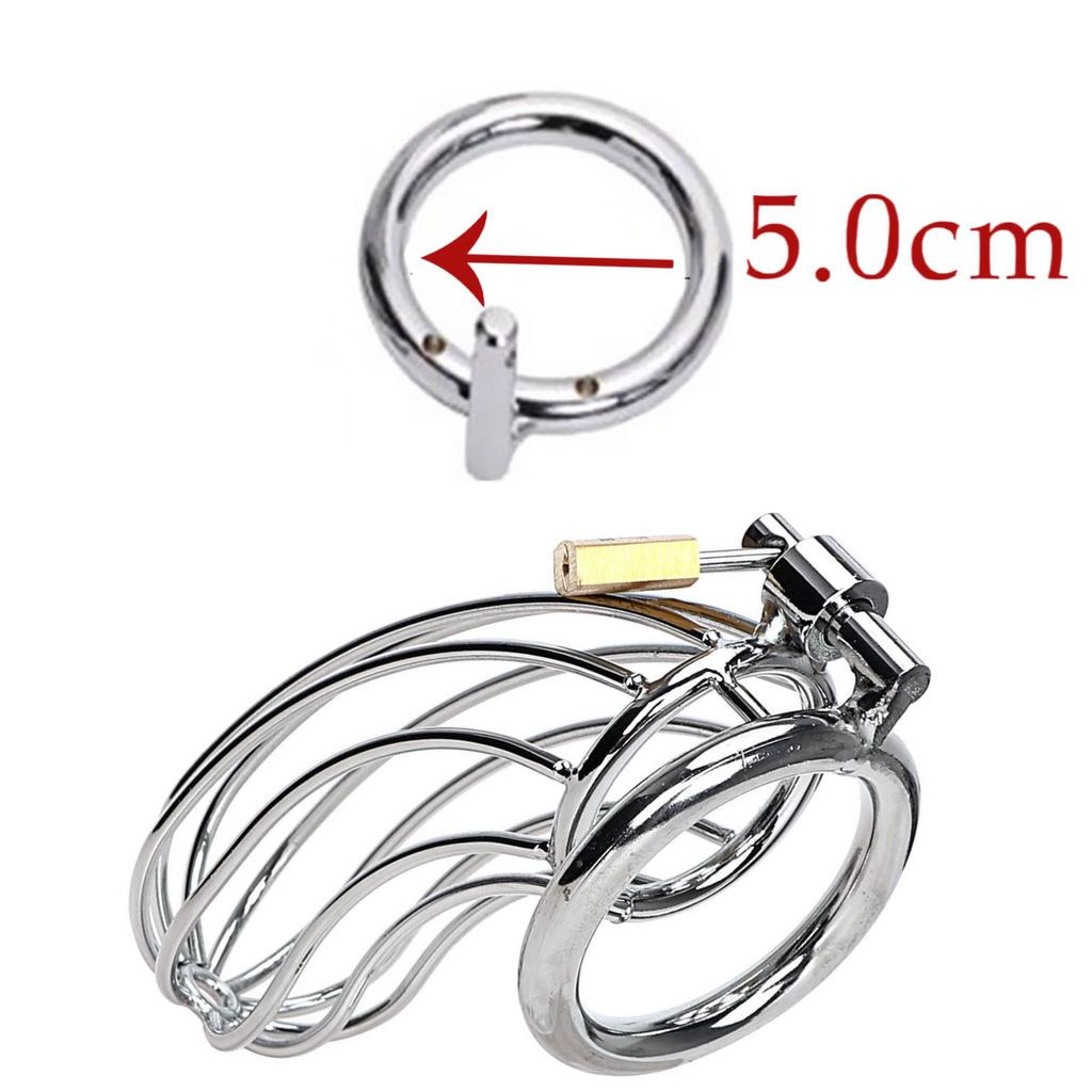Cock Cage Sex Toys for Men Lockable Stainless Steel Penis Cock Ring Sleeve Lock Male Chastity Belt