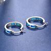 Color Matching Opal Shape Stud Earrings Studs Gift for Men Hammered Shinning Blue Opal Studs Minimalist Fine Jewelry