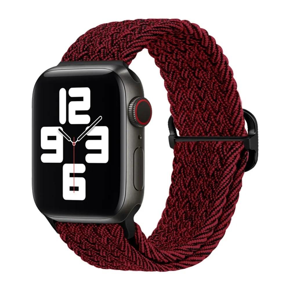 Braided Bracelet for Apple Watch Ultra 3 2 49mm 11 10 42/46mm Nylon Elastic Belt Bracelet for 9 8 7 41mm/45mm 6 5 4 SE3 40/44mm
