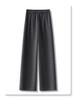 Women's 2024 Winter Wool Plaid Fleece-Lined Elastic Waist Wide-Leg Pants
