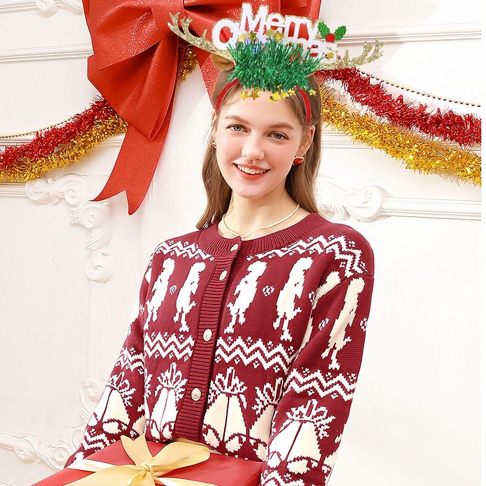 Glitter Sequin Christmas Hairband Antler Photograph Props Fun Christmas Headband  Party Supplies