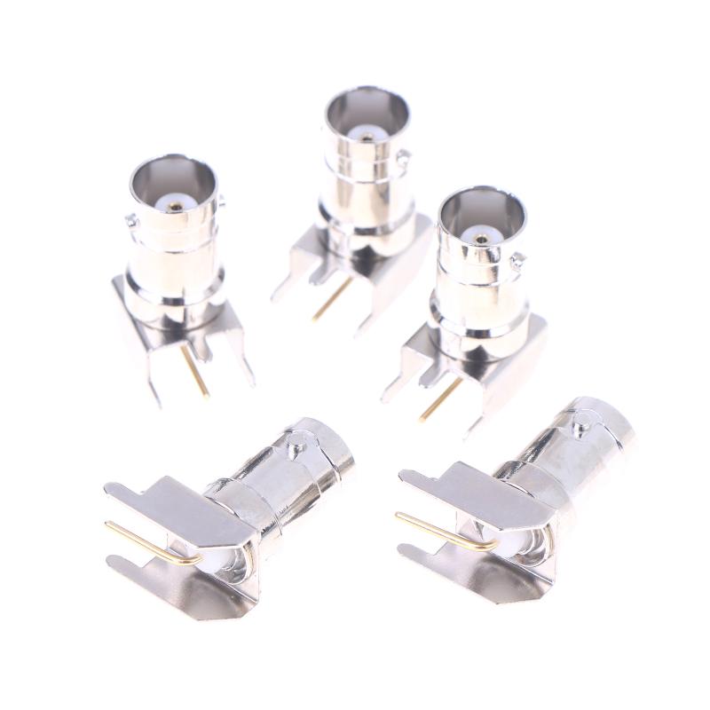 5/10-Pcs  BNC Bulkhead Jack to Right Angle Plug Adapter, Q9-KWE-007 RF Coaxial Connector, 50 Ohm,, DC to 2 GHz Frequency
