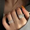 High Quality Adjustable Copper Ring For Women With Trendy Geometric Pattern And Chic Aesthetic